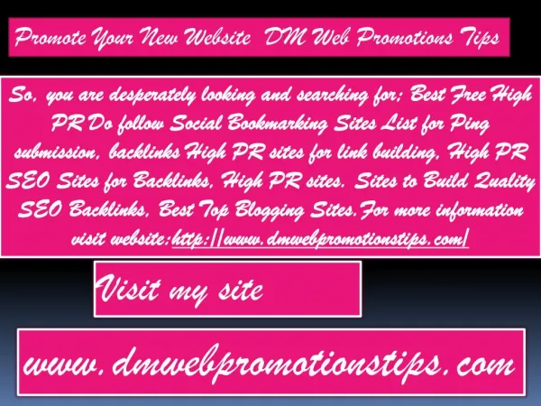 promote your new website dm web promotions tips