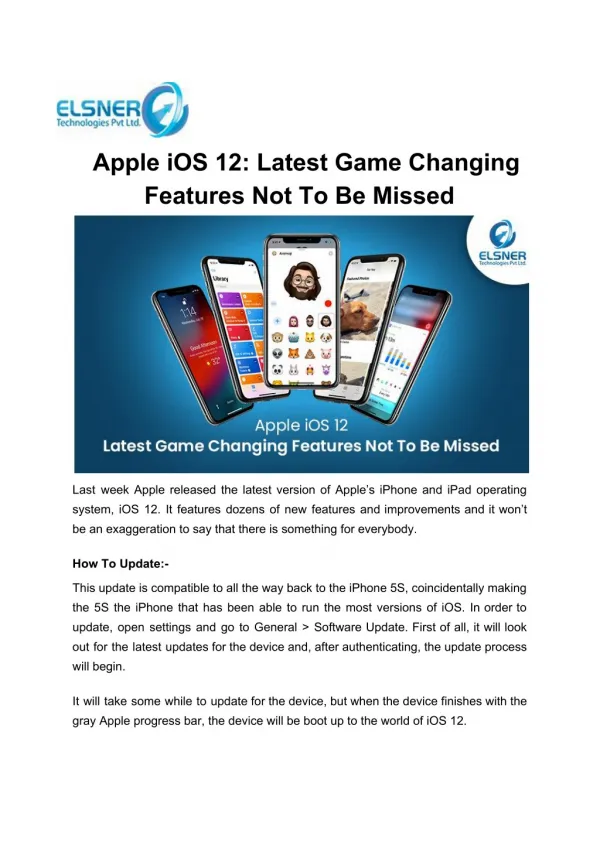 Apple iOS 12: Latest Game Changing Features Not To Be Missed