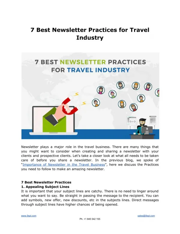 7 Best Newsletter Practices for Travel Industry
