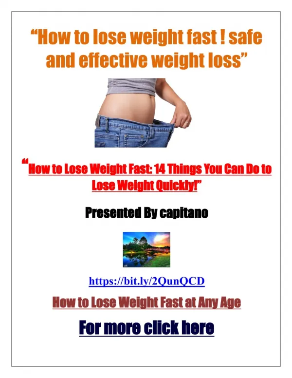 How to lose weight fast ! safe and effective weight loss -weight loss tips - how to lose belly fat