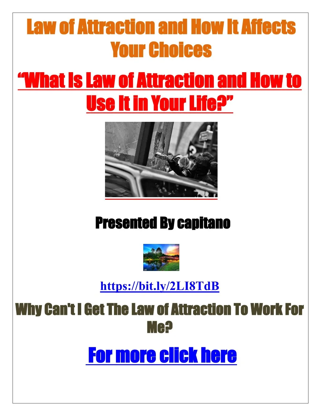 law of attraction and how it affects