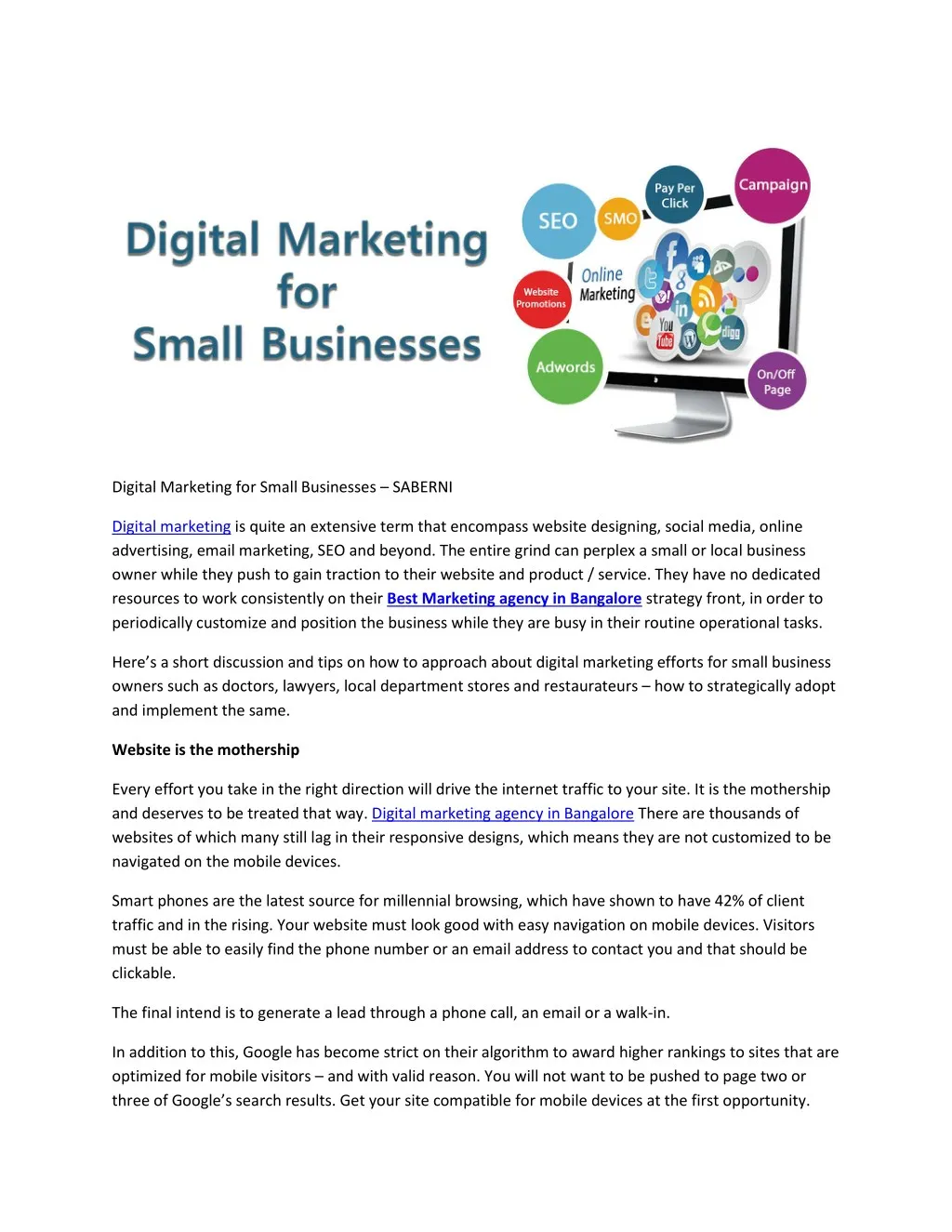 digital marketing for small businesses saberni