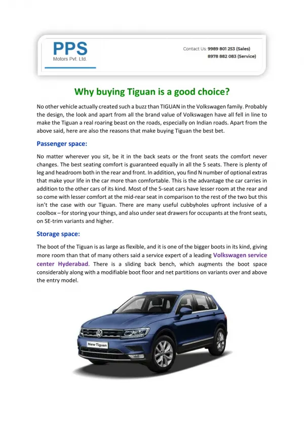 Why buying Tiguan is a good choice