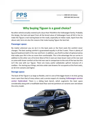 Why buying Tiguan is a good choice - slide 1