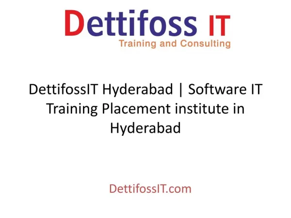 DettifossIT Hyderabad | Software IT Training Placement institute in Hyderabad