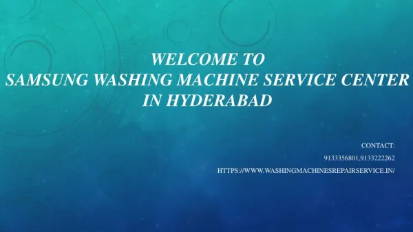 Samsung Washing Machine Service Center In Hyderabad