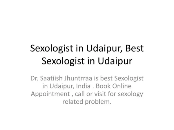 Sexologist in Udaipur, Best Sexologist in Udaipur