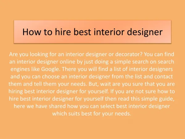 How to hire best interior designers