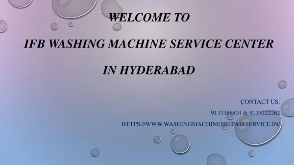 IFB Washing Machine Service Center in Hyderabad