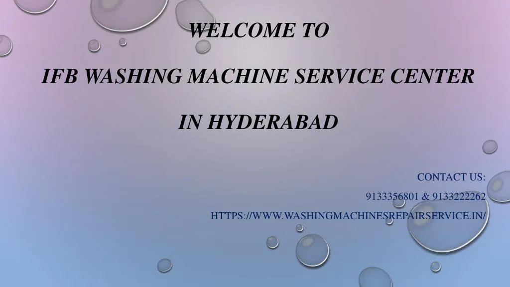 welcome to ifb washing machine service center in hyderabad