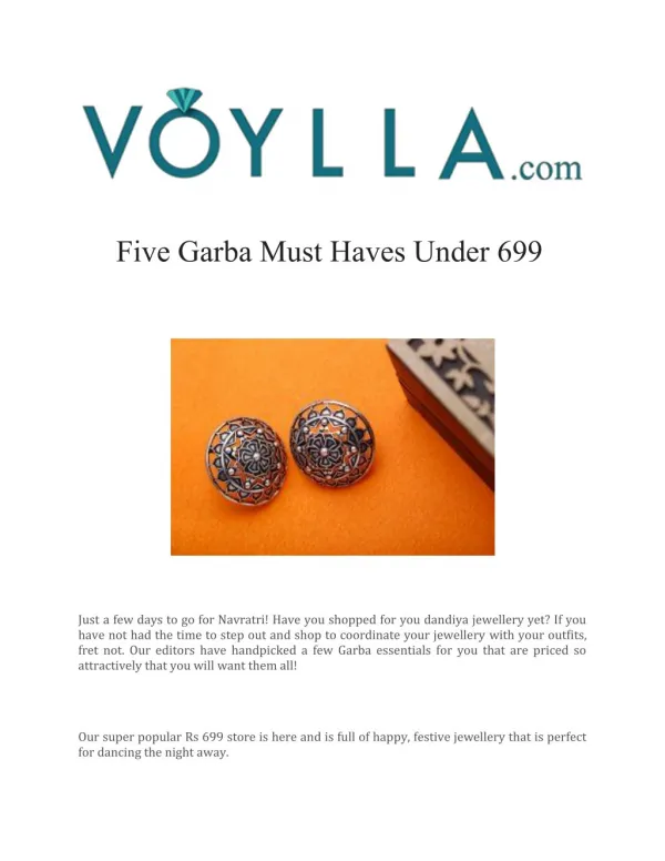 Five Garba Must Haves Under 699