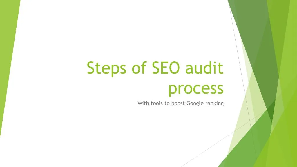 steps of seo audit process