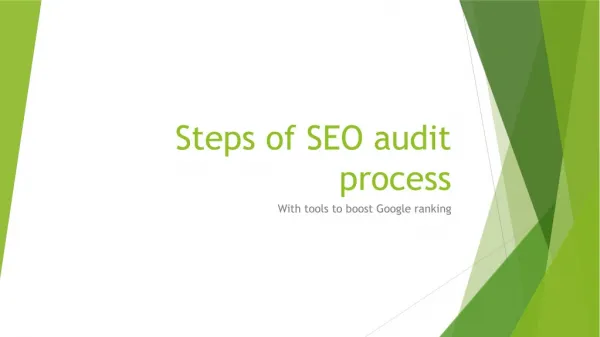 steps of SEO audit process: with tools to boost Google ranking