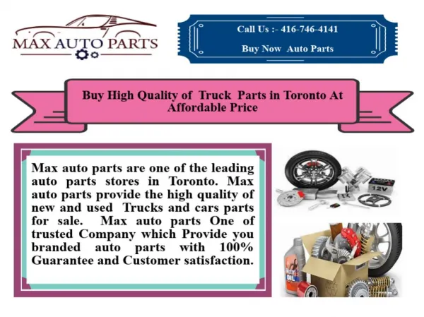 Buy High quality of Truck parts in Toronto at Affordable Price