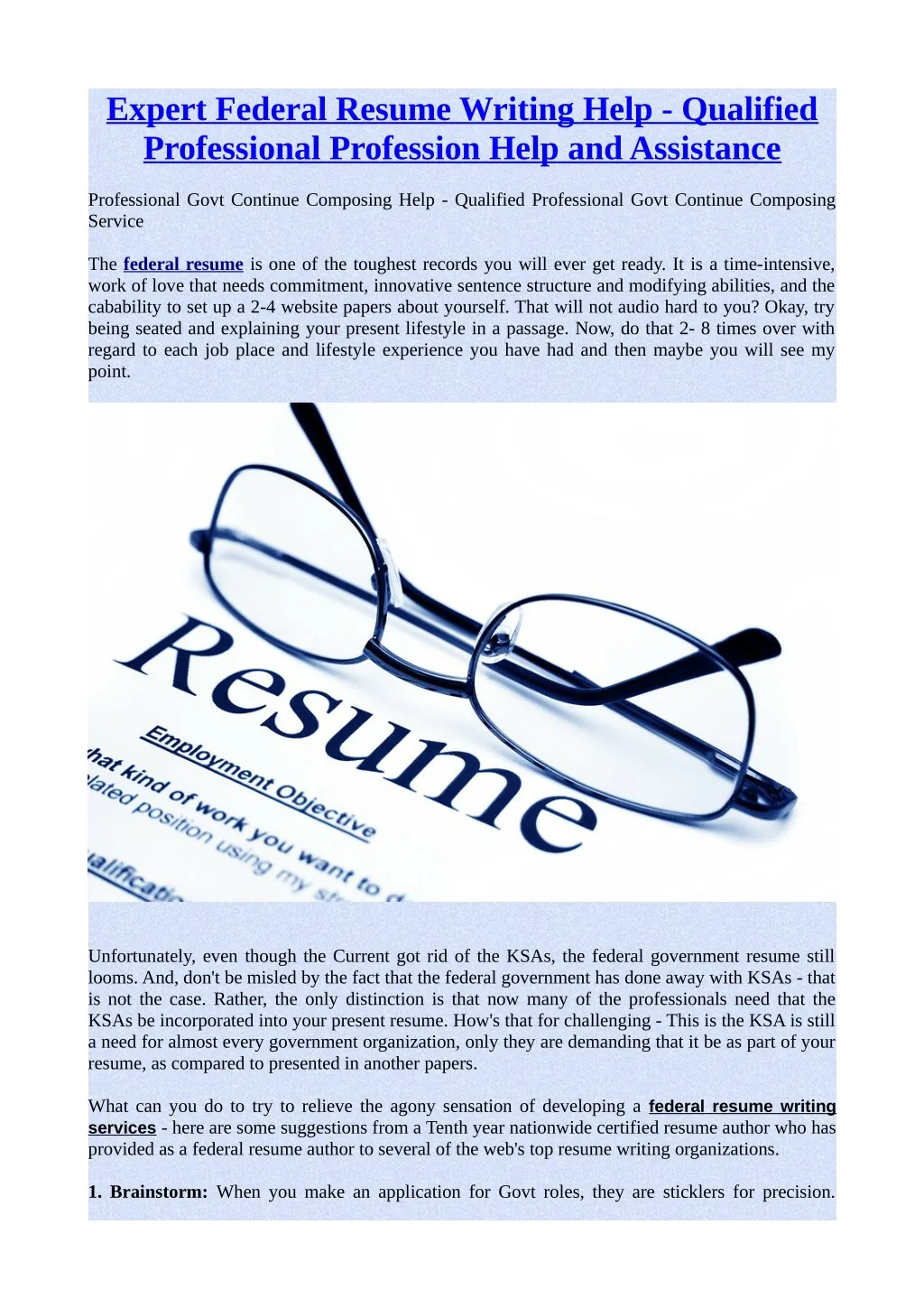 expert federal resume writing help qualified