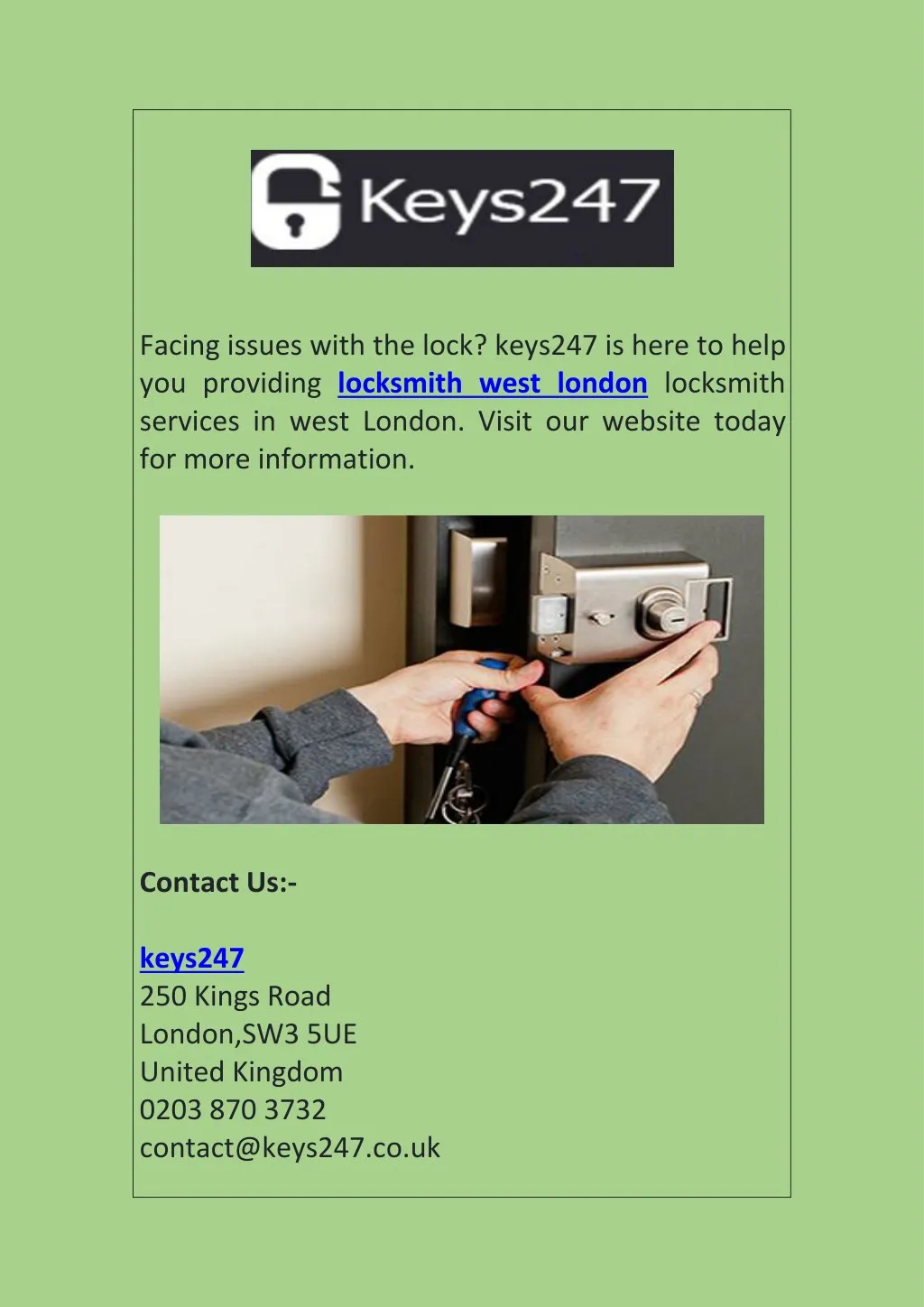 facing issues with the lock keys247 is here