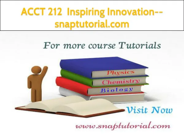 ACCT 212 Inspiring Innovation--snaptutorial.com