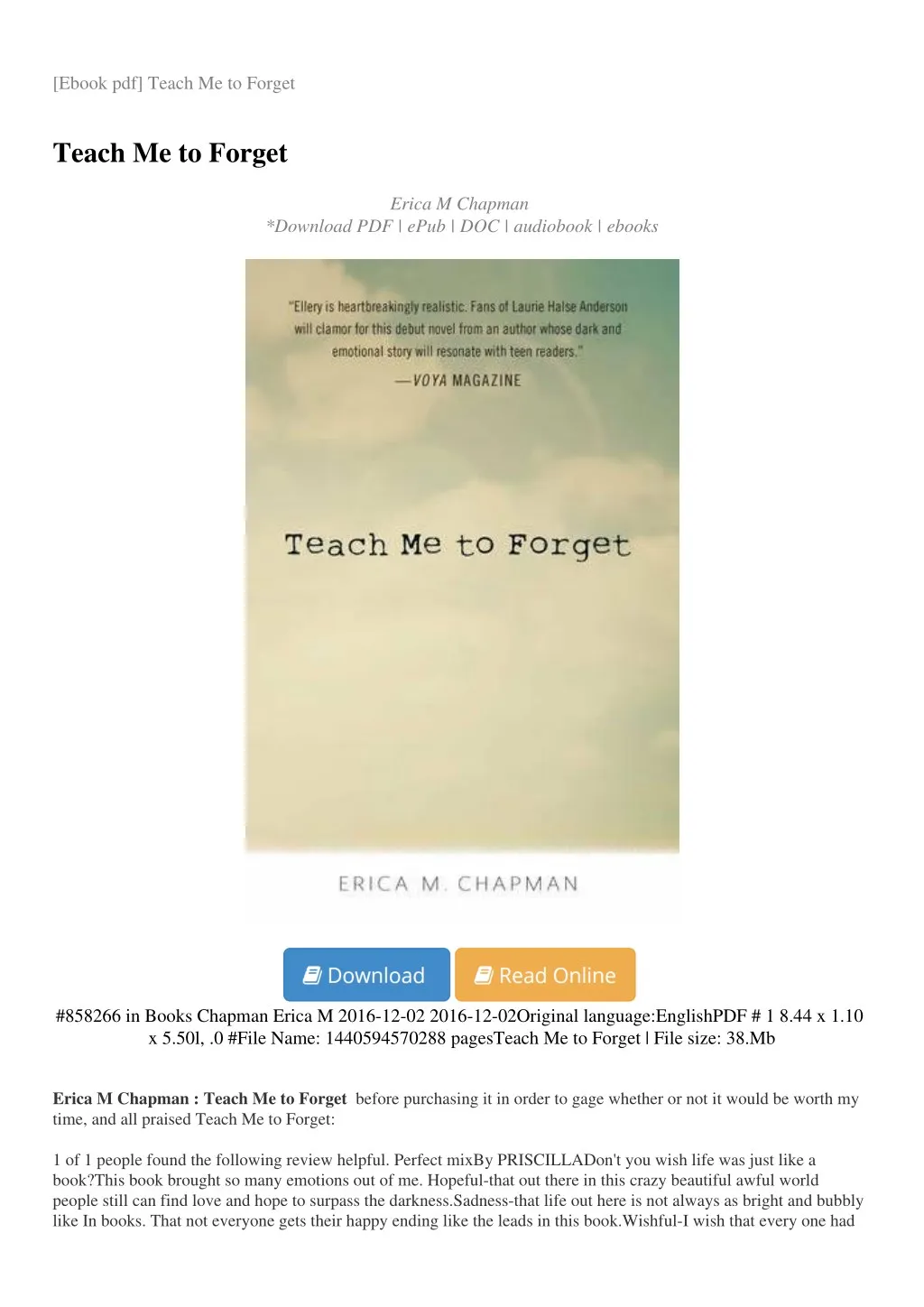 ebook pdf teach me to forget