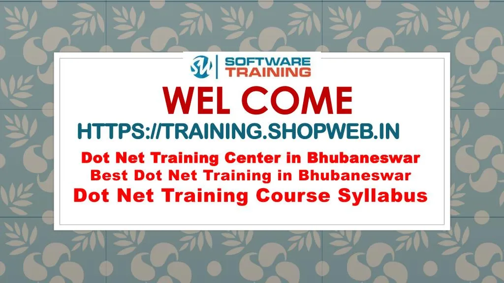 wel come https training shopweb in
