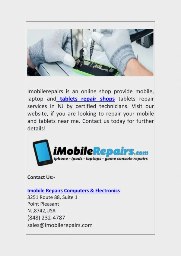 Mobile, Laptop and Tablets Repair Shops Near Me