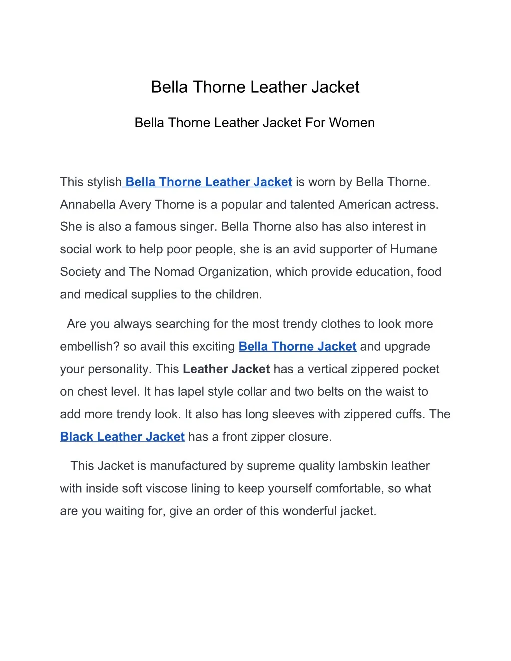bella thorne leather jacket