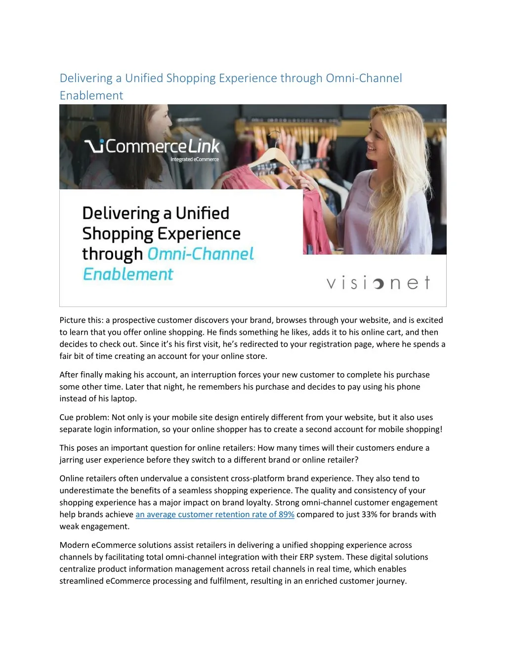 delivering a unified shopping experience through