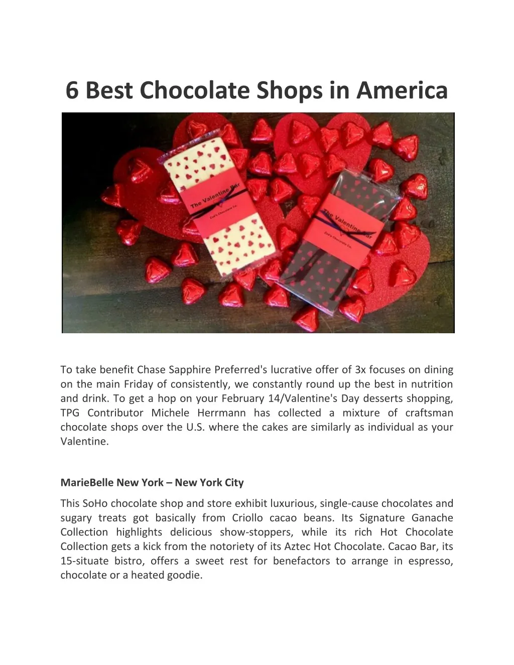6 best chocolate shops in america