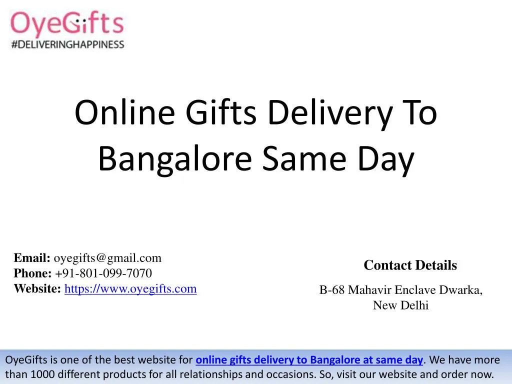 online gifts delivery to bangalore same day