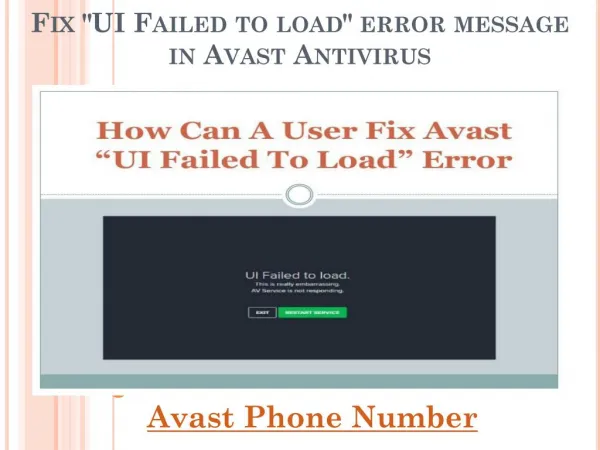 Fix "UI Failed to load" Error Message in Avast Antivirus