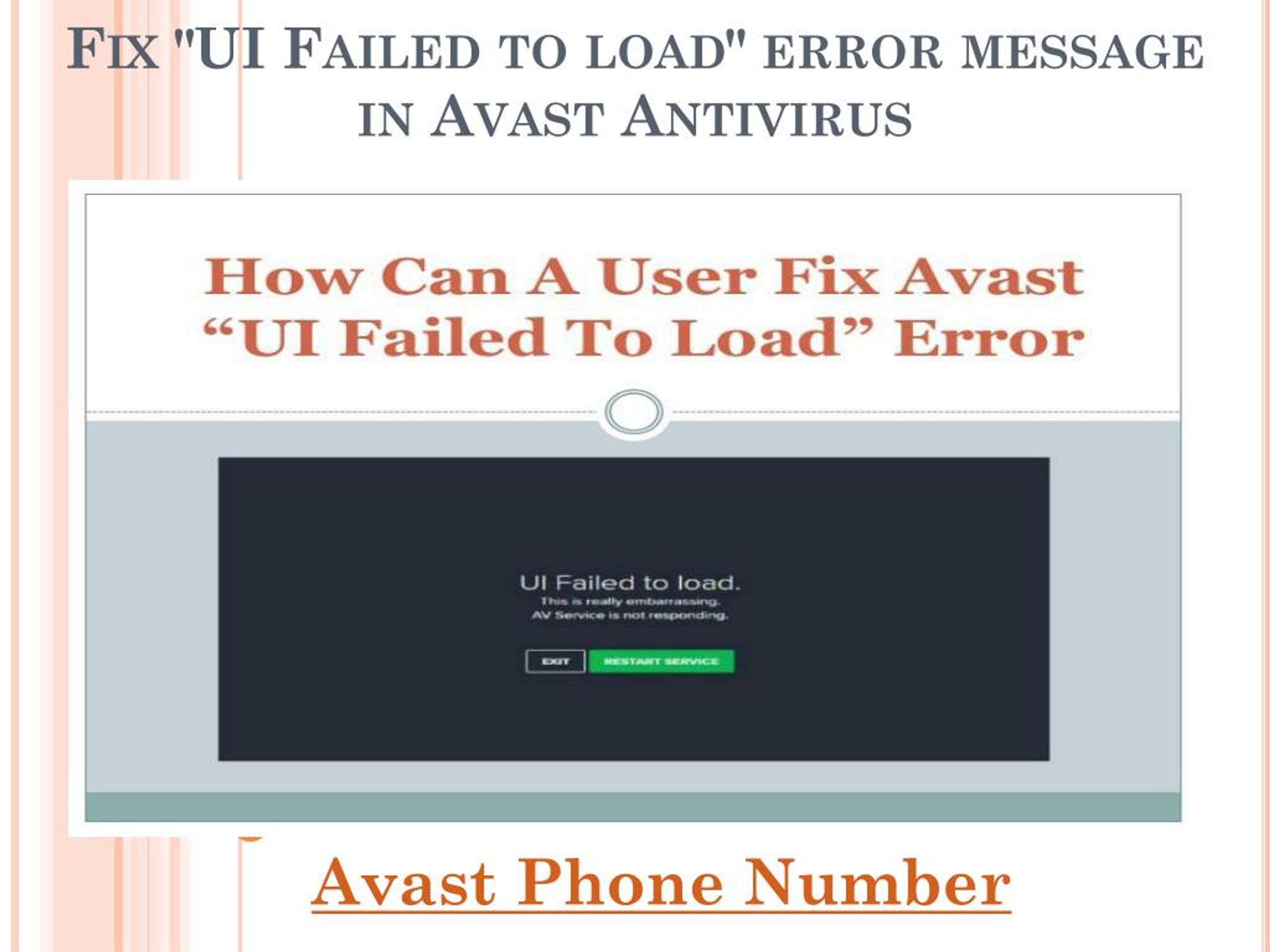 PPT - Fix "UI Failed to load" Error Message in Avast Antivirus ...