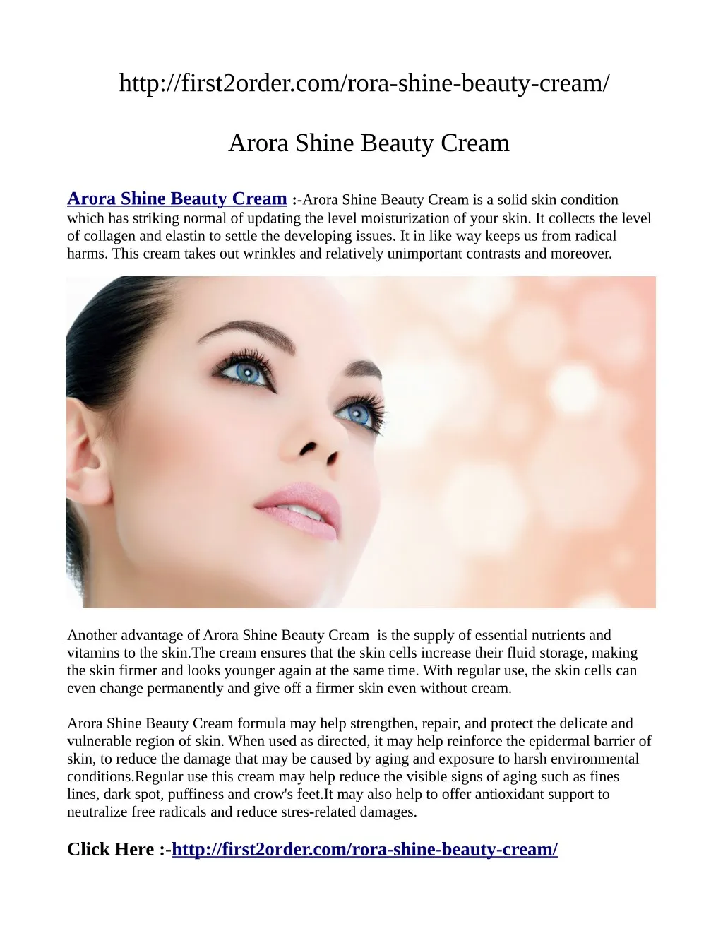 http first2order com rora shine beauty cream