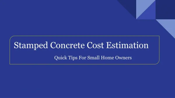 Stamped Concrete Cost Estimation