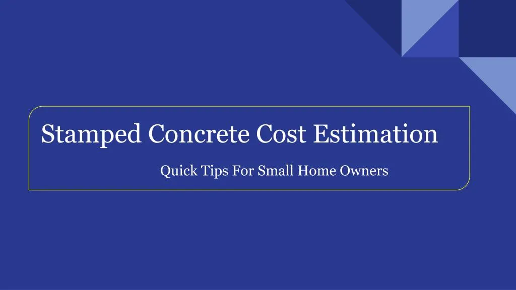 stamped concrete cost estimation