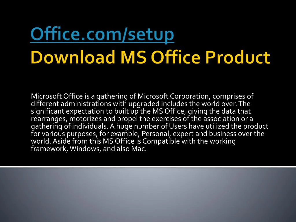 office com setup download ms office product