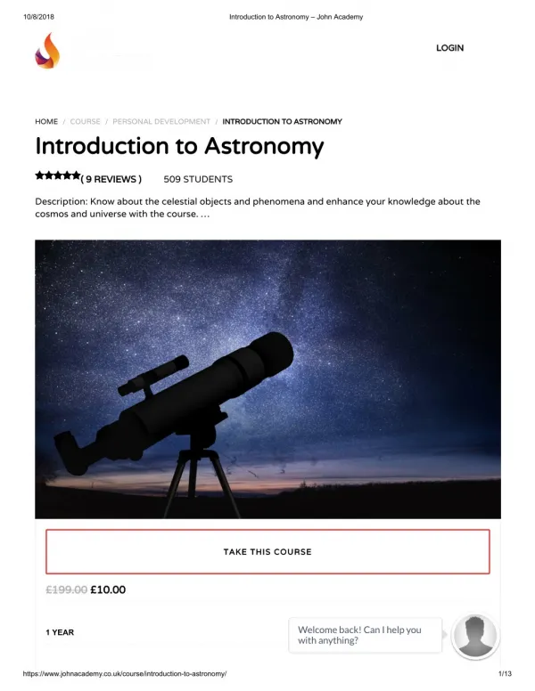 Introduction to Astronomy - John Academy