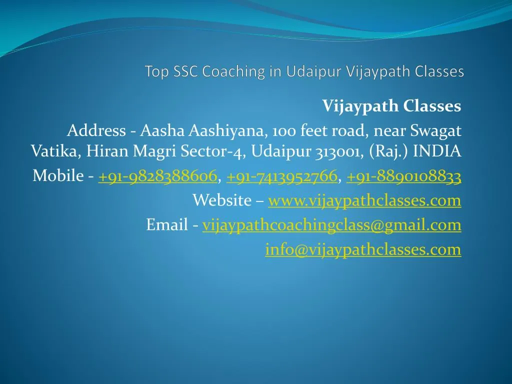 top ssc coaching in udaipur vijaypath classes