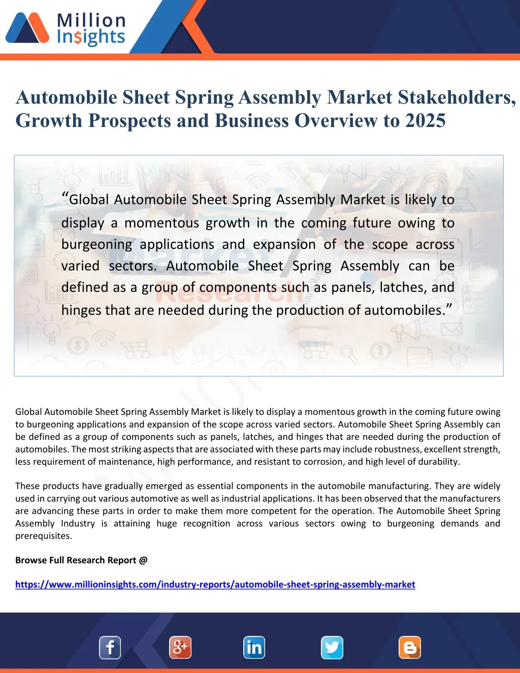 automobile sheet spring assembly market