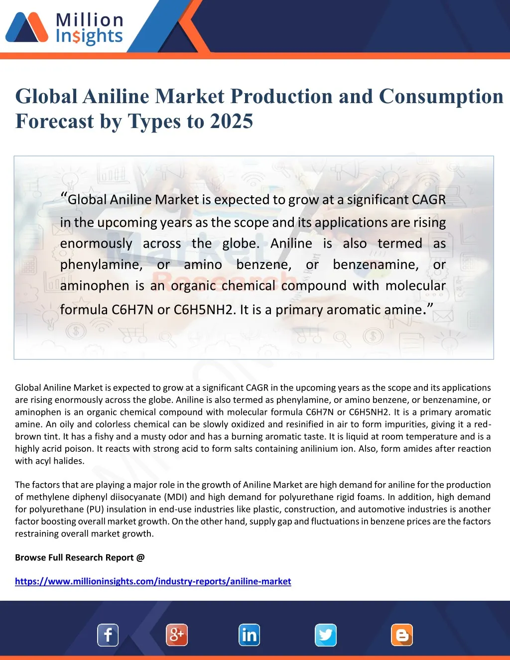 global aniline market production and consumption