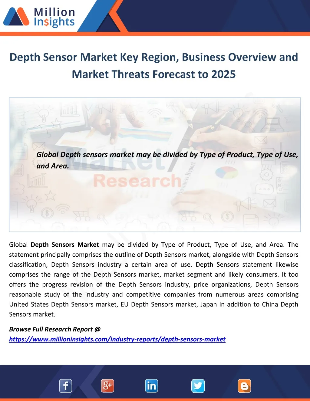 depth sensor market key region business overview