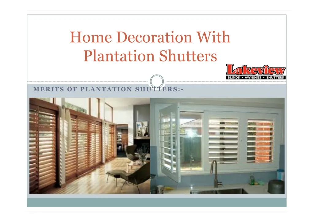 home decoration with plantation shutters