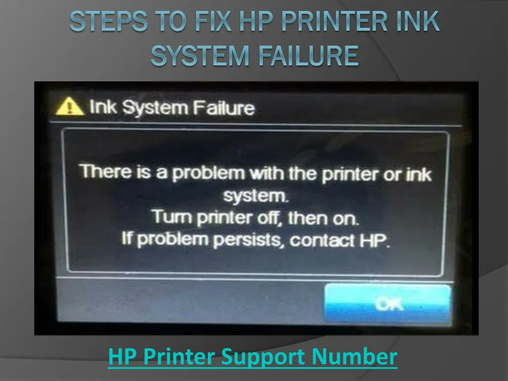 steps to fix hp printer ink system failure