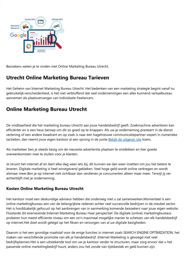 Online Marketing Bureaus Utrecht Nederland