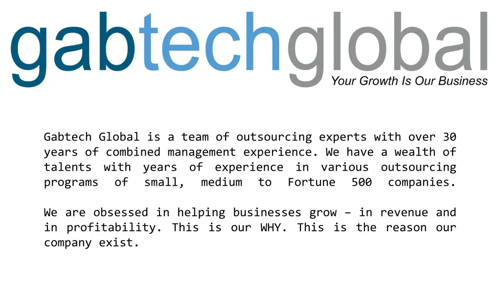 gabtech global is a team of outsourcing experts
