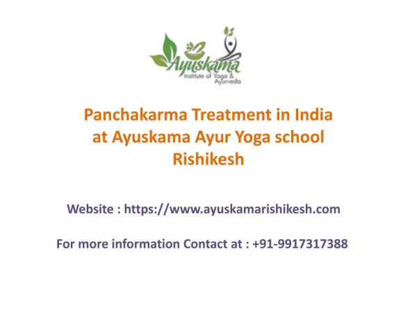 Panchakarma Treatment for Wellness in Health