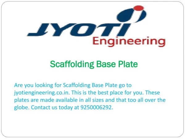 Scaffolding Base Plate