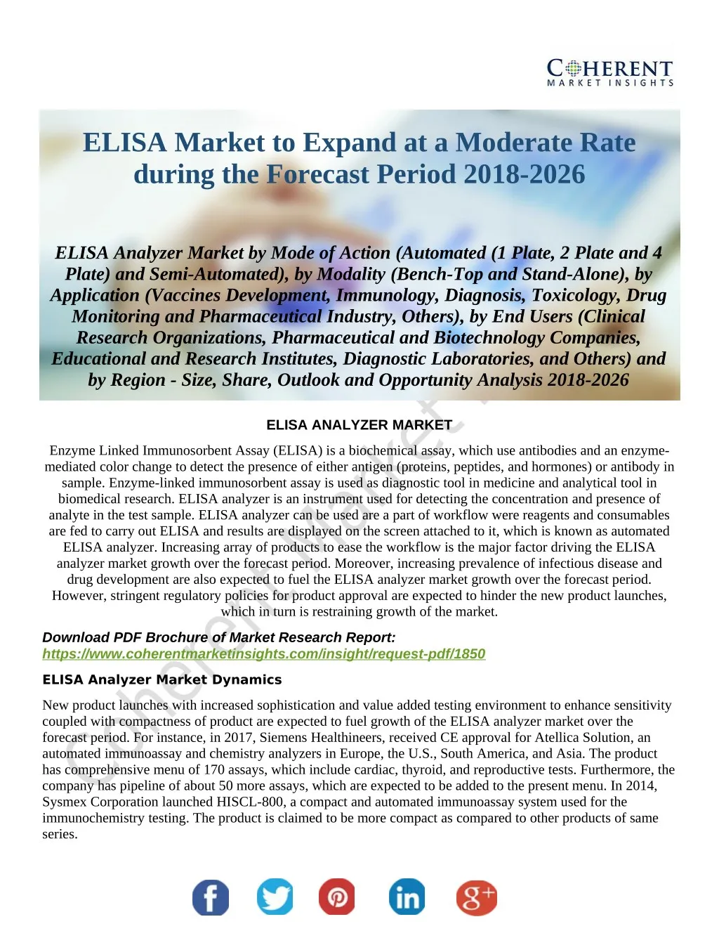 elisa market to expand at a moderate rate during