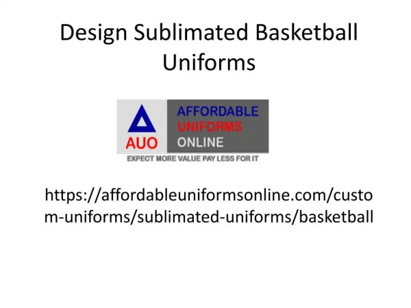 Design Sublimated Basketball Uniforms