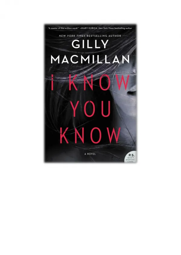 [PDF] Free Download I Know You Know By Gilly MacMillan