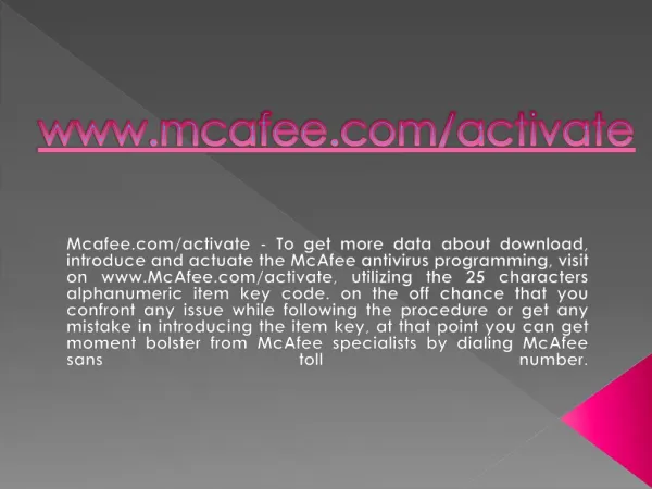 www mcafee com activate