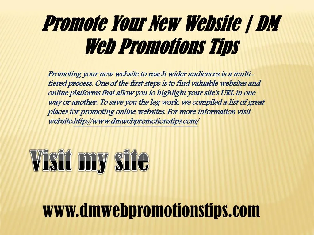 promote your new website dm web promotions tips